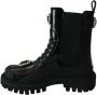 Dolce & Gabbana Elegante Zwarte Leren Gevechtslaarzen met Kristaldetail Black Dames - Thumbnail 3