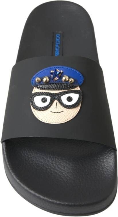 Dolce & Gabbana Elegante zwarte leren sandalen Black Dames