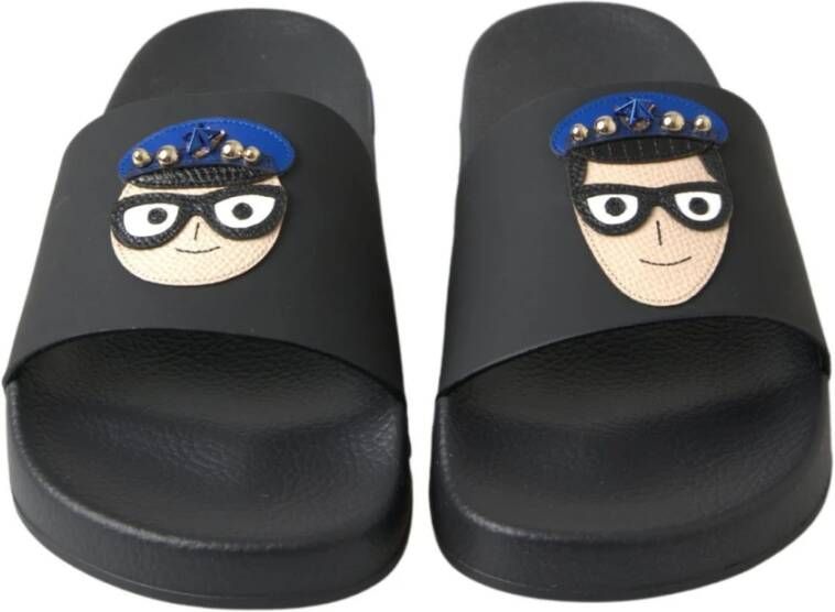 Dolce & Gabbana Elegante zwarte leren sandalen Black Dames