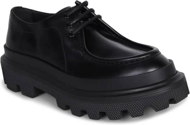 Dolce & Gabbana Elegante Zwarte Veterschoenen voor Heren Black Heren