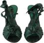 Dolce & Gabbana Emerald Exotic Leather Heels Sandals Shoes Groen Dames - Thumbnail 2