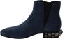 Dolce & Gabbana Suède enkellaarsjes met decoratieve studs Blue Dames - Thumbnail 2