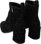 Dolce & Gabbana Zwarte Luipaard Korte Laarzen met Rits Zwart Dames - Thumbnail 4