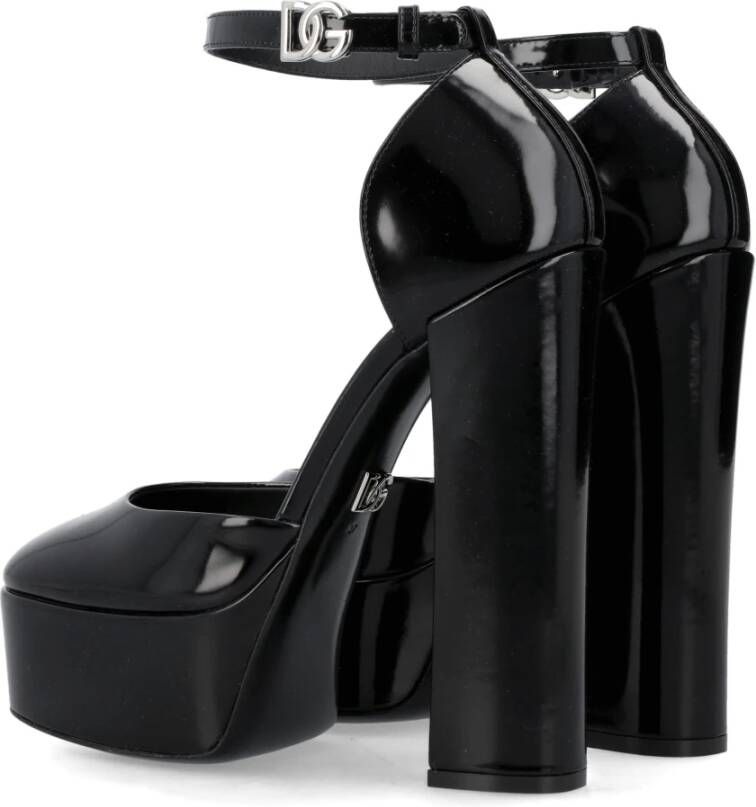 Dolce & Gabbana Enkelband Pomp Platform Black Dames