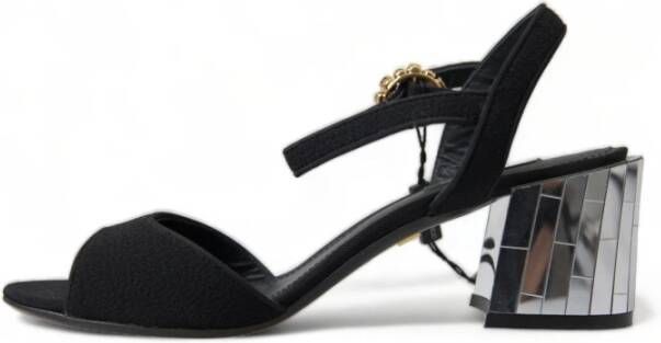 Dolce & Gabbana Enkelband sandalen met kristallen Black Dames