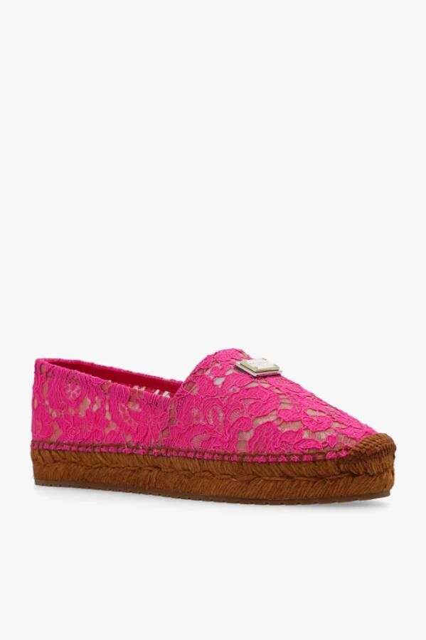 Dolce & Gabbana Espadrilles met logo Pink Dames