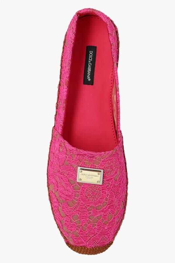 Dolce & Gabbana Espadrilles met logo Pink Dames