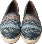 Dolce & Gabbana Blauw Grijs Leren Buffalo Espadrille Schoenen Multicolor Dames - Thumbnail 10