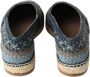 Dolce & Gabbana Blauw Grijs Leren Buffalo Espadrille Schoenen Multicolor Dames - Thumbnail 5