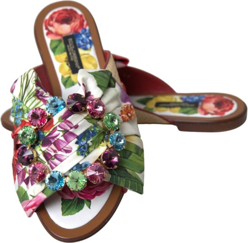 Dolce & Gabbana Exclusieve platte sandalen met bloemenprint