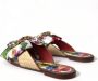 Dolce & Gabbana Exclusieve Bloemenprint Platte Sandalen Multicolor Dames - Thumbnail 5