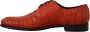 Dolce & Gabbana Exotische Leren Jurk Derby Schoenen Orange Heren - Thumbnail 10