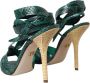 Dolce & Gabbana Python Strappy Sandals Heels Groen Beige Green Dames - Thumbnail 10