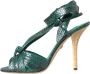 Dolce & Gabbana Python Strappy Sandals Heels Groen Beige Green Dames - Thumbnail 11