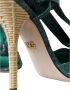 Dolce & Gabbana Python Strappy Sandals Heels Groen Beige Green Dames - Thumbnail 13