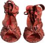 Dolce & Gabbana Exotische Koraal Leren Hoge Hak Sandalen Red Dames - Thumbnail 10