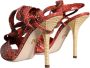Dolce & Gabbana Exotische Koraal Leren Hoge Hak Sandalen Red Dames - Thumbnail 13