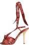 Dolce & Gabbana Exotische Koraal Leren Hoge Hak Sandalen Red Dames - Thumbnail 14