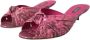 Dolce & Gabbana Exotische Leren Kitten Heels Sandalen Pink Dames - Thumbnail 3