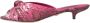 Dolce & Gabbana Exotische Leren Kitten Heels Sandalen Pink Dames - Thumbnail 5