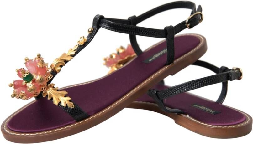 Dolce & Gabbana Flat Sandals Black Dames