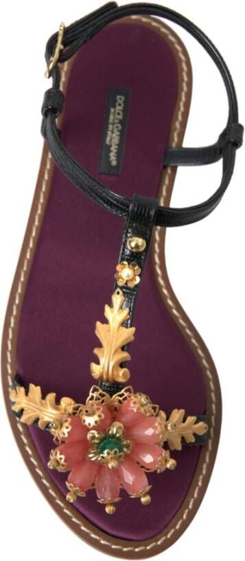 Dolce & Gabbana Flat Sandals Black Dames