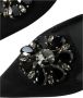 Dolce & Gabbana Zwarte leren kristallen slingback sandalen schoenen Black Dames - Thumbnail 16