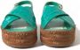 Dolce & Gabbana Groene Leren Plateau Sandalen Green Dames - Thumbnail 2