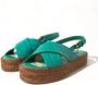 Dolce & Gabbana Groene Leren Plateau Sandalen Green Dames - Thumbnail 3