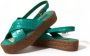 Dolce & Gabbana Groene Leren Plateau Sandalen Green Dames - Thumbnail 15