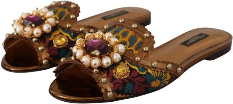Dolce & Gabbana Flat Sandals Bruin Dames