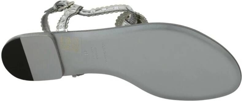 Dolce & Gabbana Flat Sandals Gray Dames