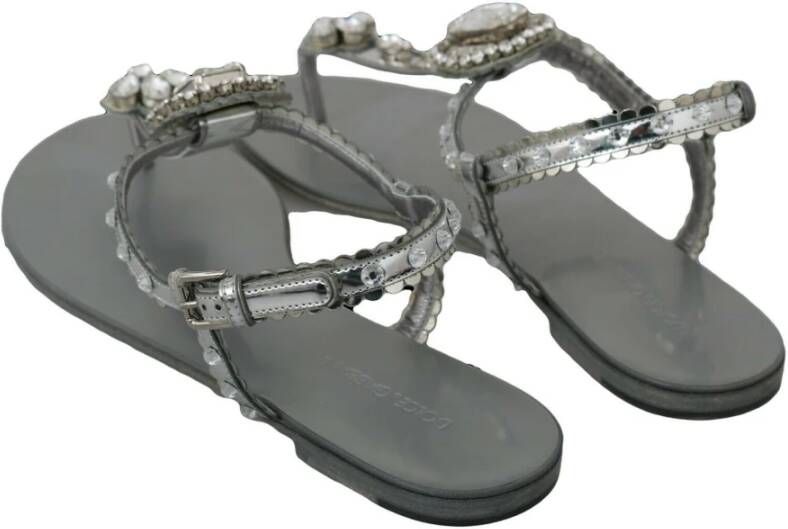 Dolce & Gabbana Flat Sandals Gray Dames