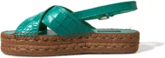 Dolce & Gabbana Flat Sandals Green Dames