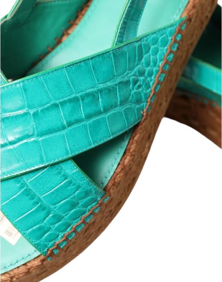 Dolce & Gabbana Flat Sandals Green Dames