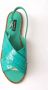 Dolce & Gabbana Groene Leren Plateau Sandalen Green Dames - Thumbnail 17