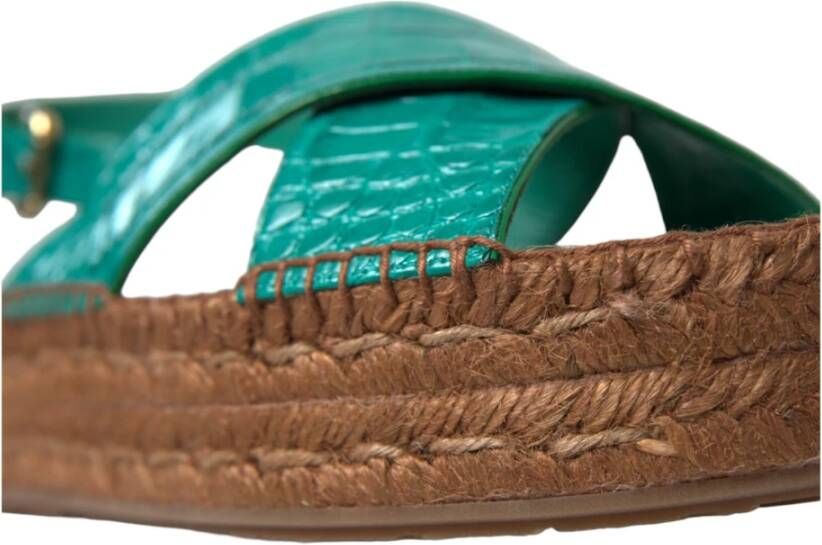 Dolce & Gabbana Flat Sandals Green Dames