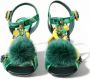 Dolce & Gabbana Groene Bananenblad T-Strap Sandalen Green Dames - Thumbnail 3