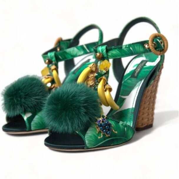 Dolce & Gabbana Flat Sandals Green Dames