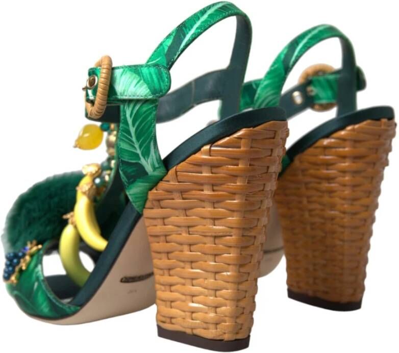 Dolce & Gabbana Flat Sandals Green Dames