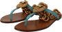 Dolce & Gabbana Blauwe Leren Devotion Platte Sandalen Blue Dames - Thumbnail 3