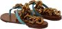 Dolce & Gabbana Blauwe Leren Devotion Platte Sandalen Blue Dames - Thumbnail 4