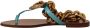 Dolce & Gabbana Blauwe Leren Devotion Platte Sandalen Blue Dames - Thumbnail 5
