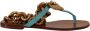 Dolce & Gabbana Blauwe Leren Devotion Platte Sandalen Blue Dames - Thumbnail 6