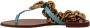 Dolce & Gabbana Blauwe Leren Devotion Platte Sandalen Blue Dames - Thumbnail 5