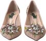 Dolce & Gabbana Elegante Roze Bloemen Kristal Pumps Pink Dames - Thumbnail 2
