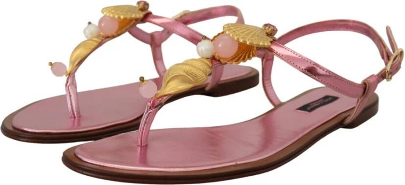 Dolce & Gabbana Flat Sandals Roze Dames