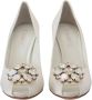 Dolce & Gabbana Kristallen Peep Toe Satijnen Pumps White Dames - Thumbnail 12