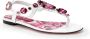 Dolce & Gabbana Leren Sandaal met Geometrische Print en Borduursel Multicolor Dames - Thumbnail 2