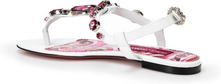 Dolce & Gabbana Witte platte schoenen met pinaforemetal breedte Wit Dames